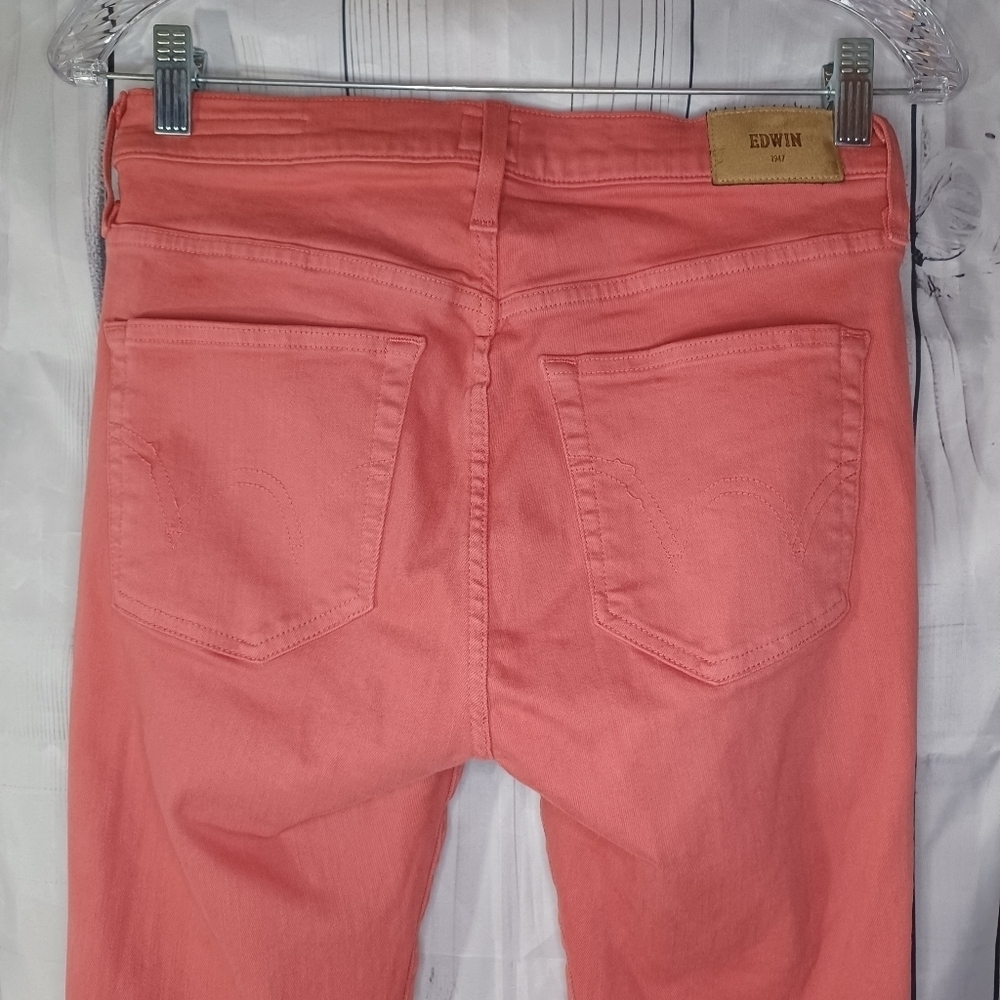 Edwin Pixie Mid Rise Skinny Ankle Colored Denim Preppy Jeans - Picture 9 of 15